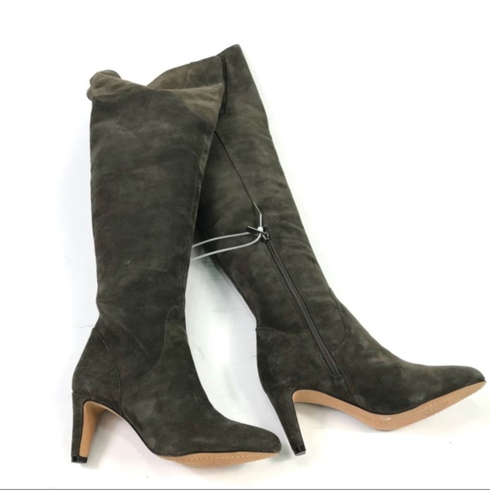 New! Vince Camuto Gray Over the Knee Suede Boots - Picture 2 of 8